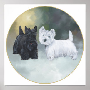 Scottie Westie Wintertime Poster