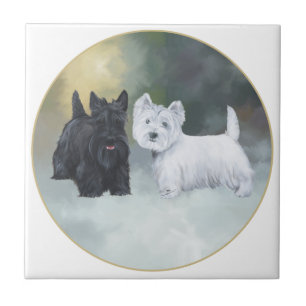 Scottie Westie Wintertime Tile