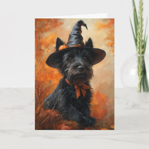 Scottie Witch Halloween Holiday Card