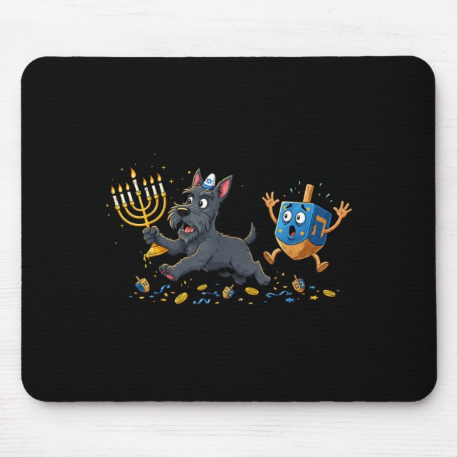 Scottierrier Dreidel Menorah Hanukkah Kids Womens  Mouse Mat (Front)