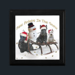 Scottish A Time For Play Gift Box<br><div class="desc">Scottish Terrier,  "A TIme For Play" paw prints in the snow Friskybizpet Design is offered on apparel,  cards and a wide variety of products just in time for Christmas.</div>