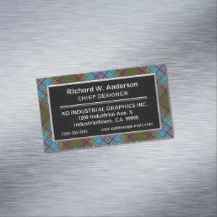 Scottish Accent Clan Anderson Tartan Magnetic Business Card