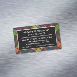 Scottish Accent Clan Buchanan Tartan Magnetic Business Card