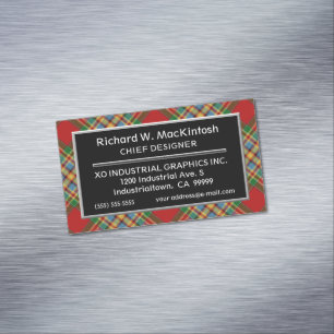 Scottish Accent Clan Chattan Tartan Magnetic Business Card