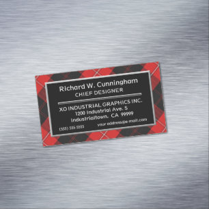 Scottish Accent Clan Cunningham Tartan Magnetic Business Card