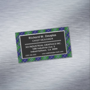 Scottish Accent Clan Douglas Tartan Magnetic Business Card