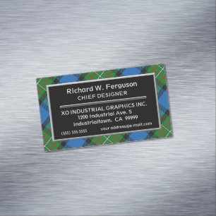 Scottish Accent Clan Fergusson Tartan Magnetic Business Card