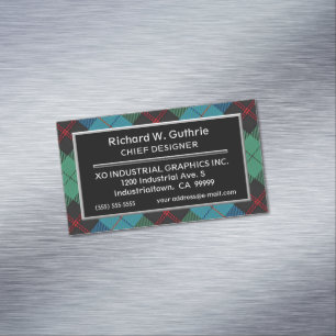 Scottish Accent Clan Guthrie Tartan Magnetic Business Card