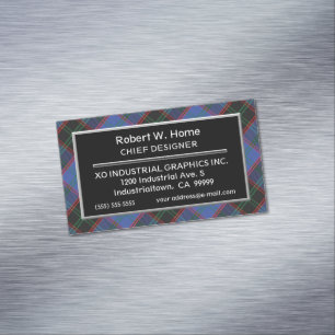 Scottish Accent Clan Home Hume Tartan Magnetic Business Card