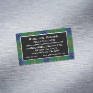 Scottish Accent Clan Kennedy Tartan Magnetic Business Card