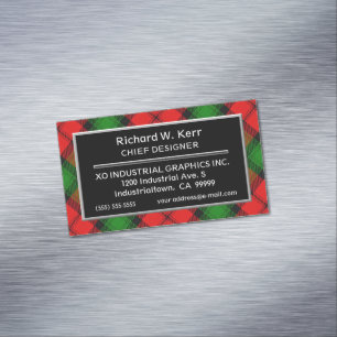 Scottish Accent Clan Kerr Tartan Magnetic Business Card