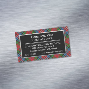 Scottish Accent Clan Kidd Tartan Magnetic Business Card