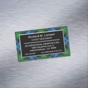 Scottish Accent Clan Lamont Tartan Magnetic Business Card
