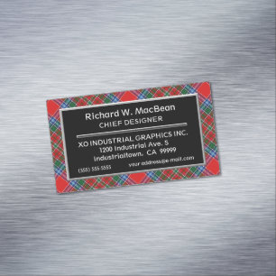 Scottish Accent Clan MacBean MacBain Tartan Magnetic Business Card