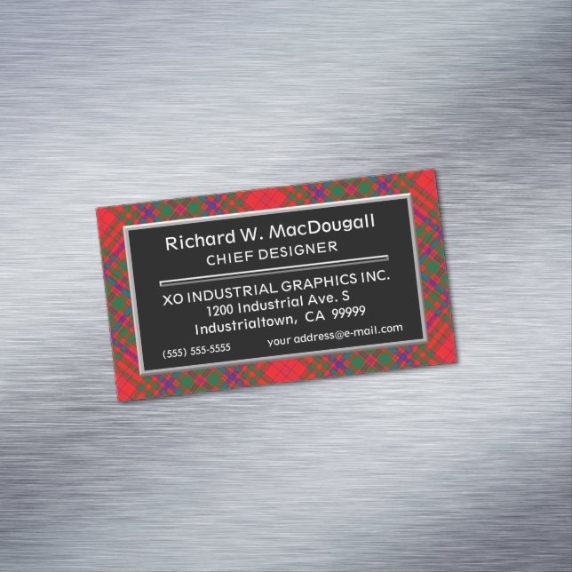 Scottish Accent Clan MacDougall Tartan Magnetic Business Card (In Situ)