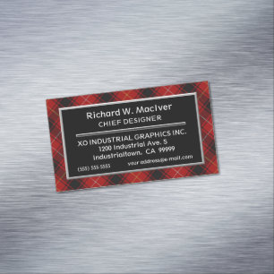 Scottish Accent Clan MacIver Tartan Magnetic Business Card