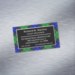Scottish Accent Clan MacKay Tartan Magnetic Business Card