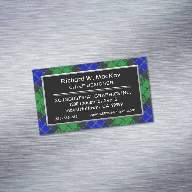 Scottish Accent Clan MacKay Tartan Magnetic Business Card (In Situ)