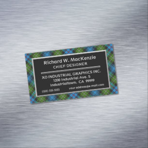 Scottish Accent Clan MacKenzie Tartan Magnetic Business Card