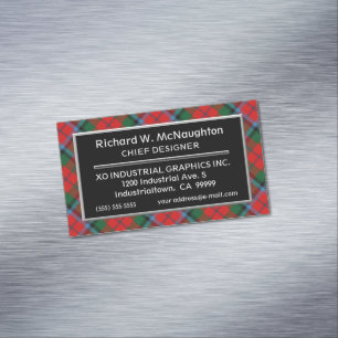 Scottish Accent Clan MacNaughton MacNachtan Tartan Magnetic Business Card