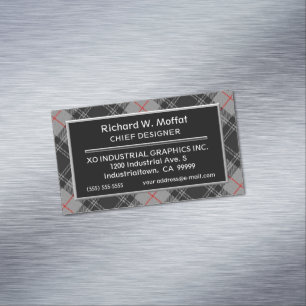 Scottish Accent Clan Moffat Tartan Magnetic Business Card