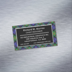 Scottish Accent Clan Murray Tartan Magnetic Business Card