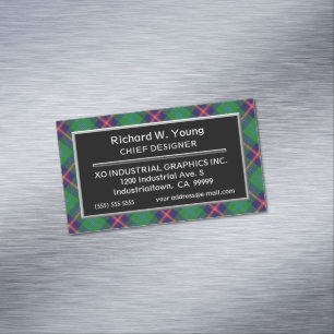 Scottish Accent Clan Young Tartan Magnetic Business Card
