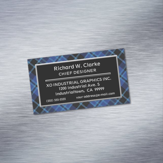 Scottish Accent Clergy Tartan Magnetic Business Card (In Situ)
