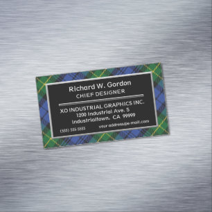 Scottish Accent House of Gordon Clan Tartan Magnetic Business Card