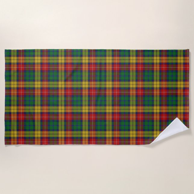 Scottish Accents Clan Buchanan Tartan Beach Towel (Front)