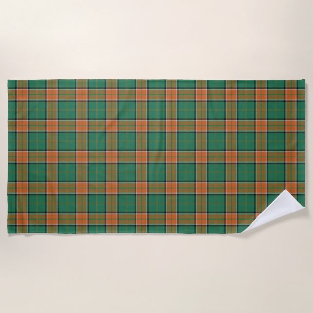 Scottish Accents Clan Pollock Tartan Beach Towel (Front)