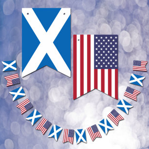 Scottish American Flags, Party Scotland / USA Bunting