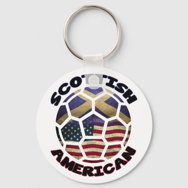 Scottish American Soccer Ball Keychain (Front)