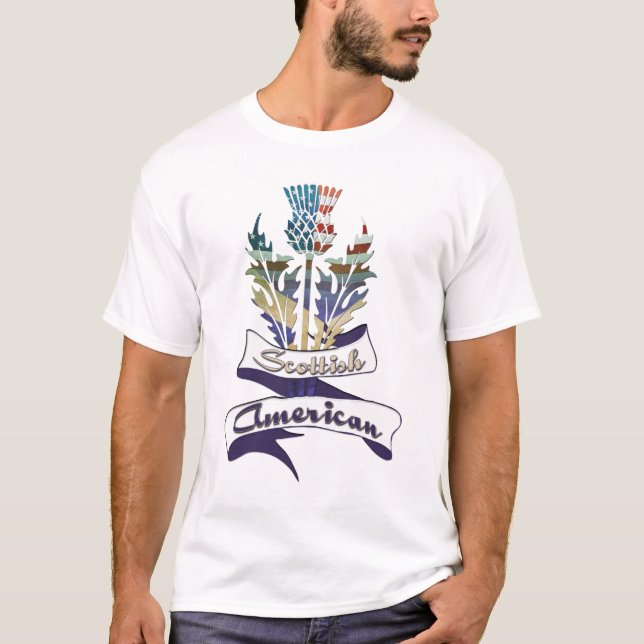 Scottish American Thistle Men's T-Shirts (Front)