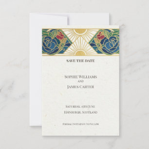 Scottish Art Deco Save the Date Card