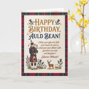 Scottish Auld Bean Birthday Card