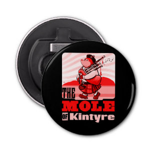 Scottish Bagpipe Playing Mole Of Kintyre Pipe Band Bottle Opener