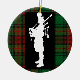 Scottish Bagpiper Ceramic Tree Decoration