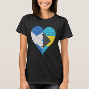 Scottish Bahamian Flag Heart T-Shirt