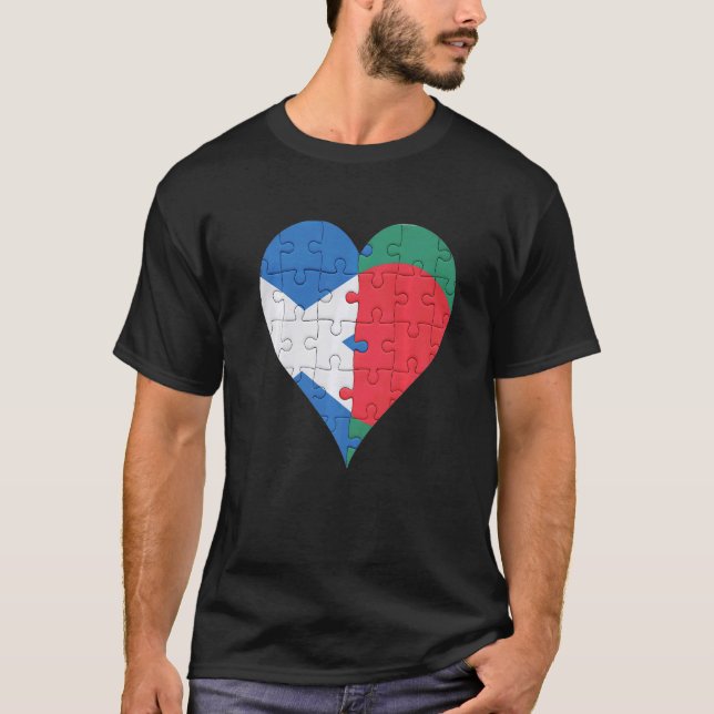 Scottish Bengali Flag Heart T-Shirt (Front)