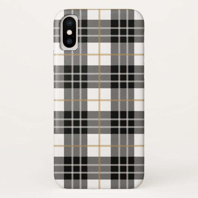 Scottish black and white tartan plaid Case-Mate iPhone case (Back)