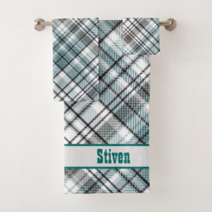 Scottish ,black and white ,tartan,stylish, classic bath towel set