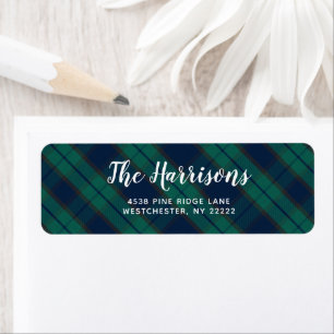Scottish Black Watch Plaid Blue Green Address