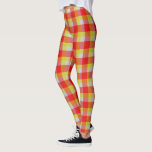 Scottish Blast Yellow Red and White Tartan Leggings