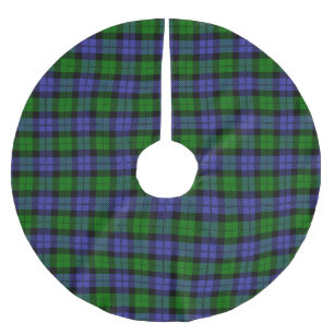 Scottish blue and green tartan brushed polyester tree skirt
