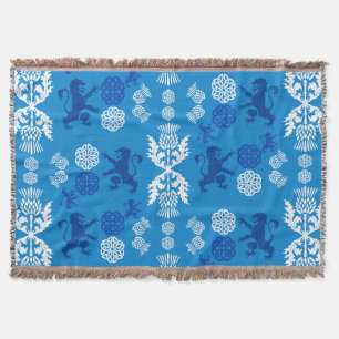 Scottish Blue And White Throw Blanket