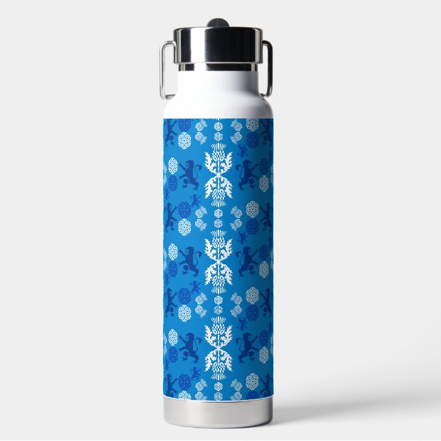 Scottish Blue And White  Water Bottle (Front)