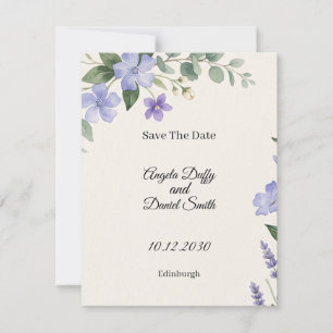 Scottish Bluebell Thistle Save The Date Card