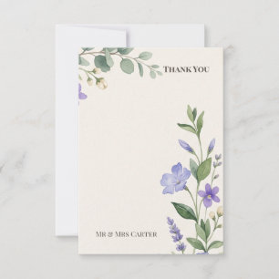 Scottish Bluebell Thistle Thank You Card