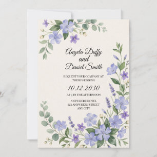Scottish Bluebell Thistle Wedding Invitation